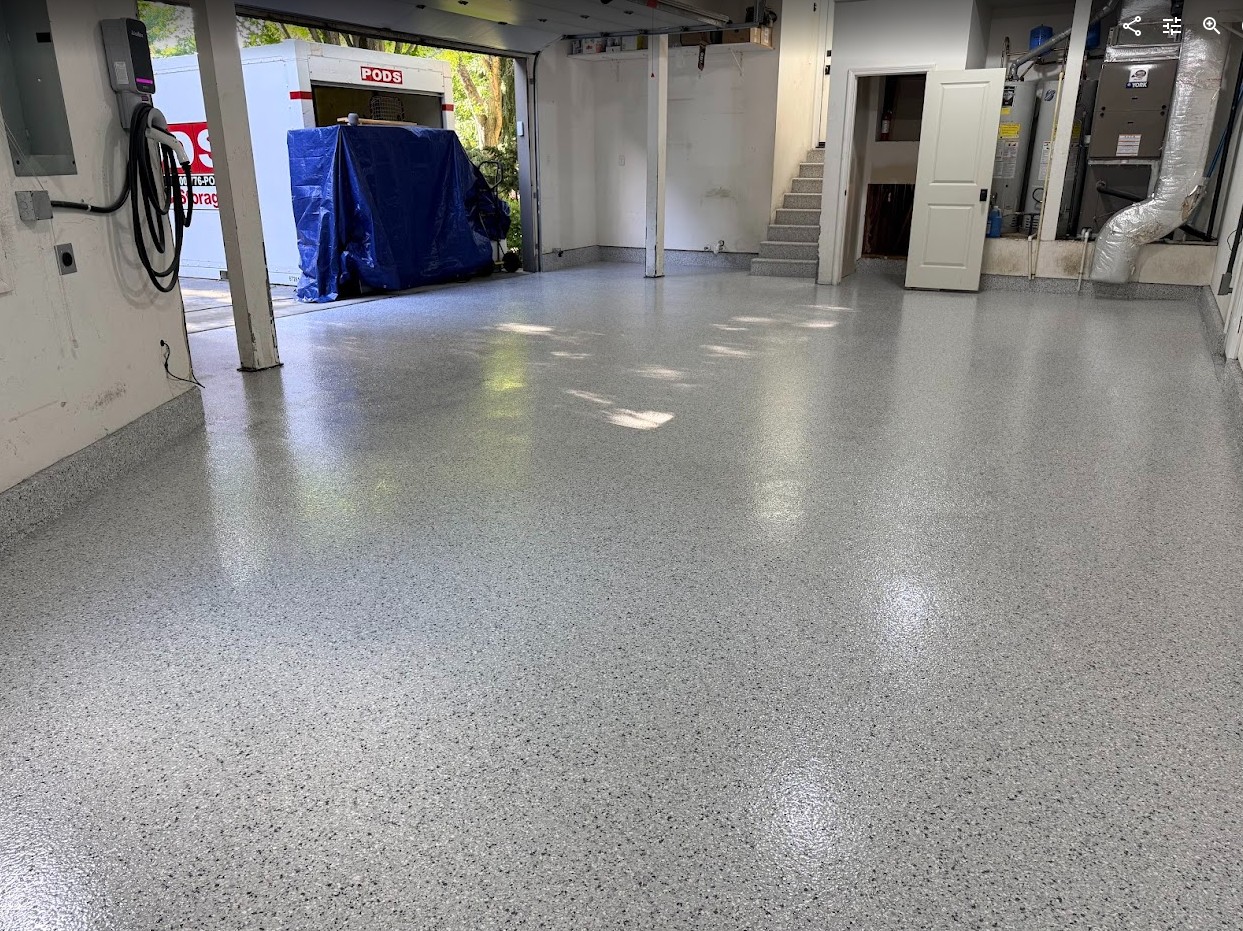 Boise Garage Floor Transformation – Premium Epoxy & Polyaspartic Coating in Our Popular Lunar Blend