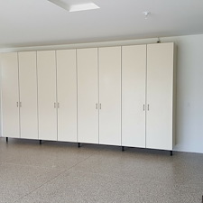Garage Cabinets + Epoxy Polyaspartic Coating (Almond Blend) – Eagle, Idaho