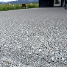 Garage-Patio-Coating-Installation-in-McCall-ID-Premium-Epoxy-Garage-Floor-Blue-Granite-Hybrid-Flake-Patio 1