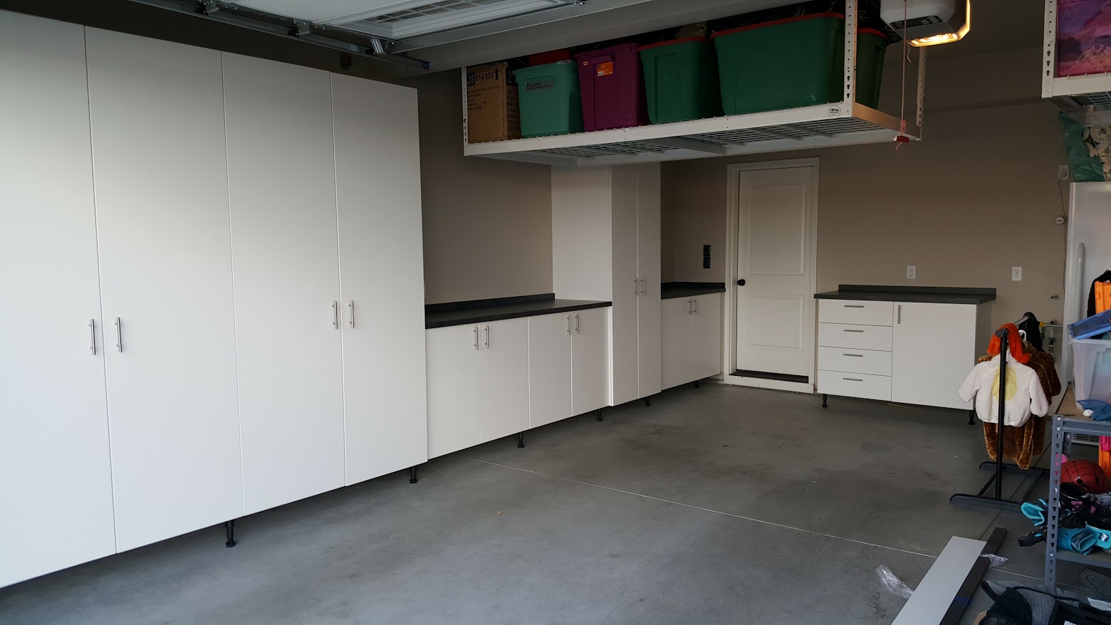 Meridian Idaho Garage Upgrade — Custom Cabinets + Heavy-Duty Overhead Racks