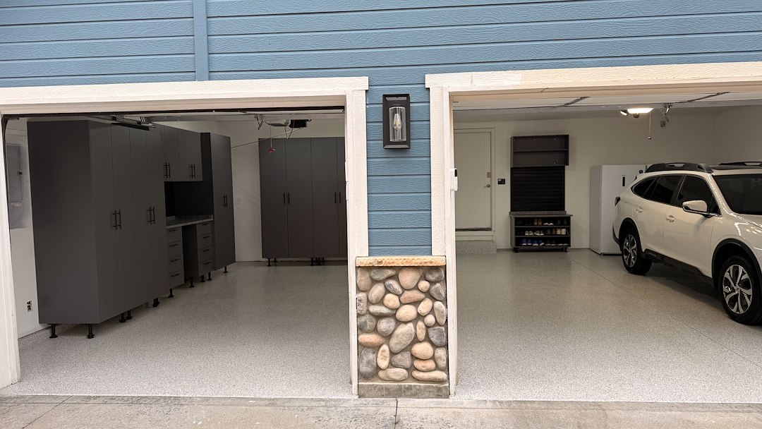 Total Garage Makeover - Epoxy Coating & Storage Cabinets – Eagle, Idaho